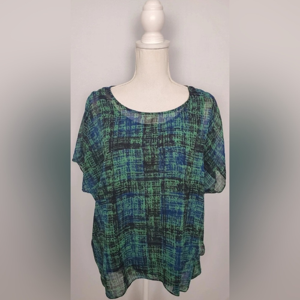 CABI Women's Size S & XS Green Layered Blouse. Style 3770.